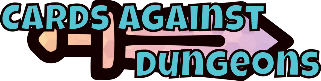 Cards Against Dungeons logo with a stylised key and cards